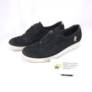 Ecco Casual Top Zip Suede Ankle Boot Womens Size 7 43033312001 Black White